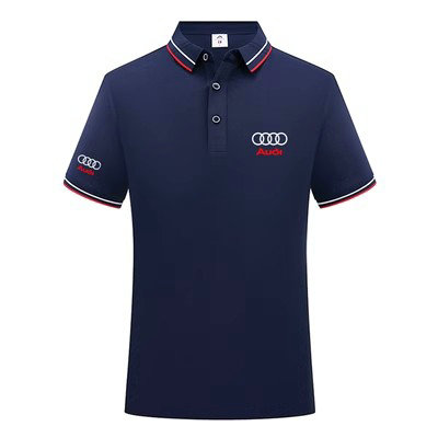 2023 Polo Audi Homme Manche Courte Golf Poloshirt Casual Col Contrasté Tops